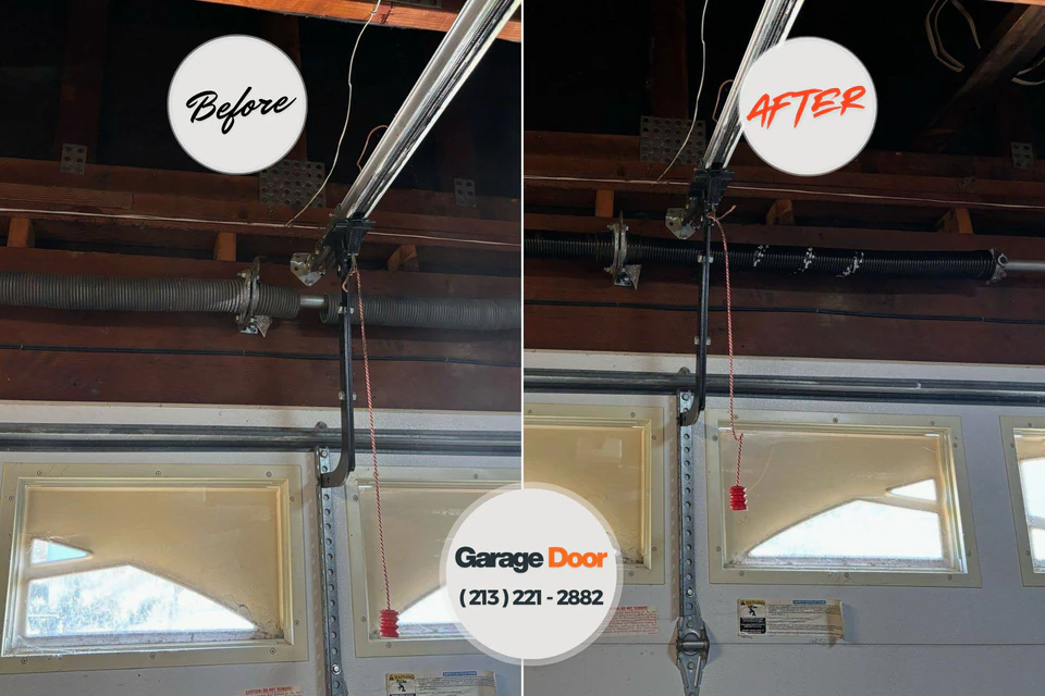Before and after: garage door repair Southern Pines, NC